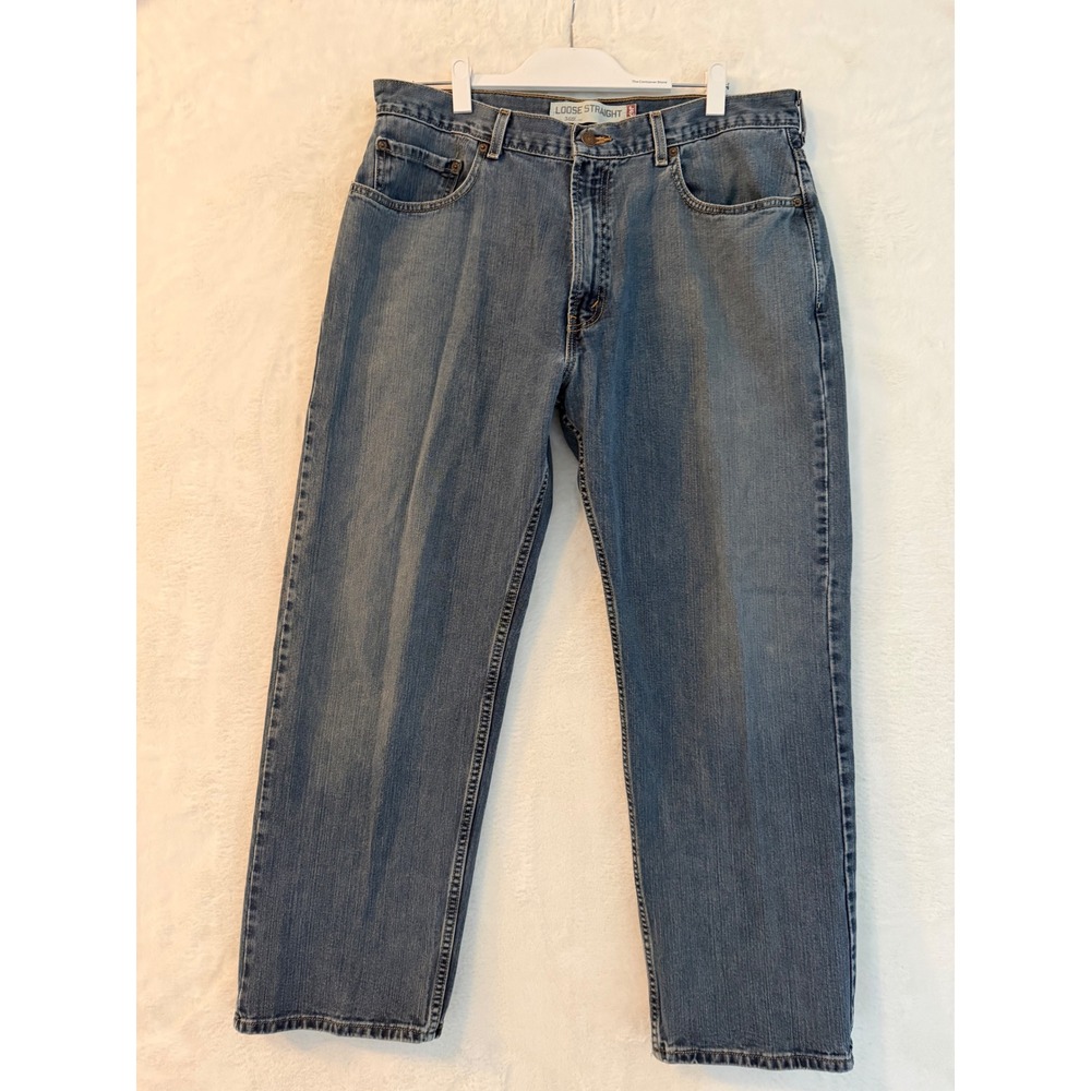 Levis 569 Loose‎ Straight Jeans Mens 36x32 Blue Denim Medium Wash 100% Cotton